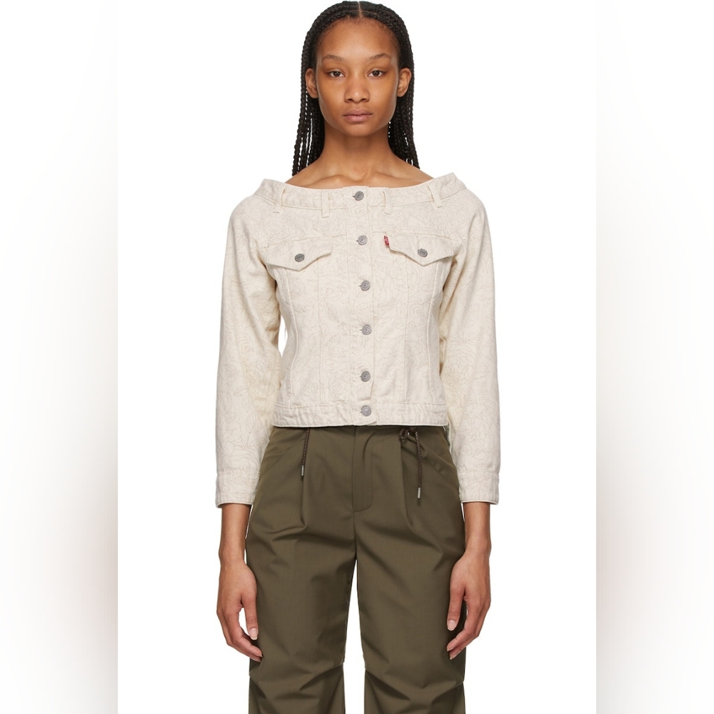 Ganni Off-White Denim Jacket